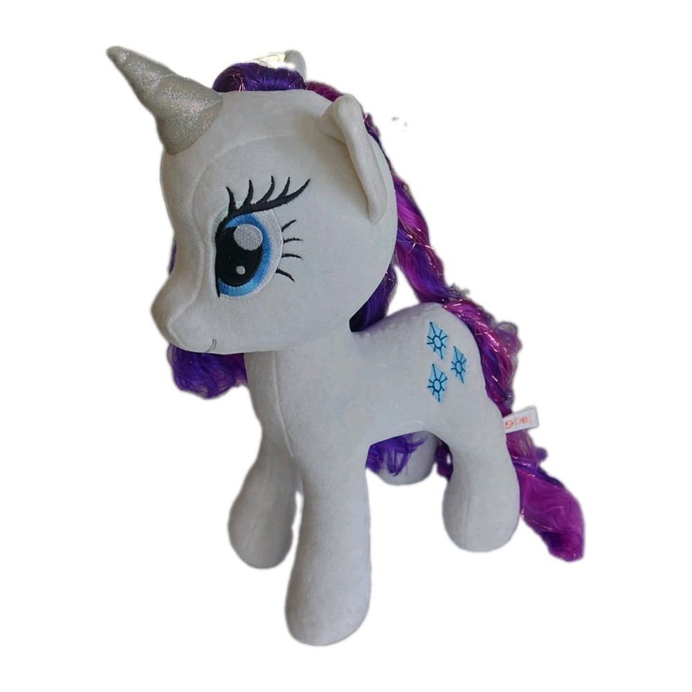 Ty My Little Pony Sparkle RARITY Plush White Purple Big Stuffed Animal 16"